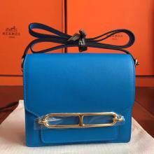 Hermes Mini Sac Roulis Bag In Blue Hydra Swift Leather Replica