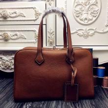 Copy Hermes Victoria II 35cm Bag In Brown Leather