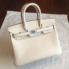 Hermes Beige Epsom Birkin 25cm Handmade Bag Replica