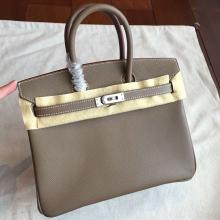 Knockoff Designer Hermes Etoupe Epsom Birkin 25cm Handmade Bag