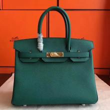 Fashion Hermes Malachite Epsom Birkin 30cm Handmade Bag