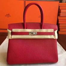 Copy Hermes Red Epsom Birkin 30cm Handmade Bag