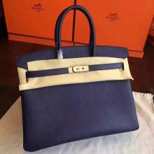 Faux Hot Hermes Sapphire Epsom Birkin 30cm Handmade Bag