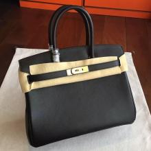 Fake High End Hermes Black Swift Birkin 35cm Handmade Bag