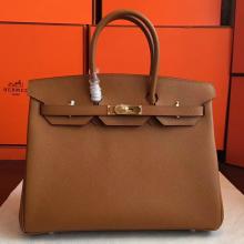 Hermes Brown Epsom Birkin 35cm Handmade Bag Replica