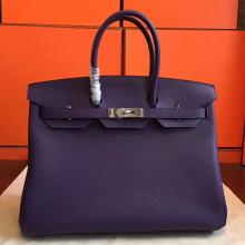 Knockoff Cheap Hermes Iris Clemence Birkin 35cm Handmade Bag