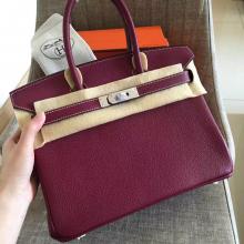 Hermes Ruby Clemence Birkin 35cm Handmade Bag Replica