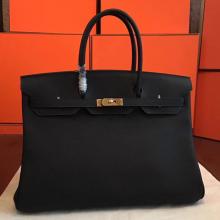 Best Cheap Hermes Black Clemence Birkin 40cm Handmade Bag