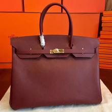 Cheap Hermes Bordeaux Epsom Birkin 40cm Handmade Bag