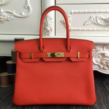 Hermes Birkin 30cm 35cm Bag In Orange Clemence Leather