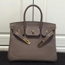 Replica Hot Hermes Birkin Ghillies 30cm In Etoupe Swift Leather