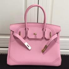 Replica Hermes Birkin Ghillies 30cm In Pink Swift Leather