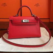 1:1 Knockoff Hermes Red Swift Kelly Mini II 20cm Handmade Bag