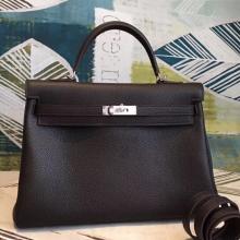 Hermes Cafe Clemence Kelly 32cm Handmade Bag