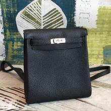 Copy High Quality Hermes Black Clemence Kelly Ado PM Backpack