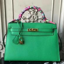 Imitation Hermes Bamboo Epsom Kelly 32cm Sellier Bag