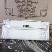 AAA Copy Hermes Himalaya Crocodile Kelly Cut Clutch Bag