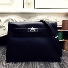 Hot Replica Hermes Kelly Danse Bag In Black Swift Leather