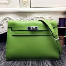 Fake Luxury Hermes Kelly Danse Bag In Green Swift Leather
