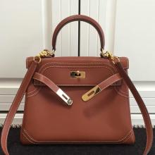 Hermes Kelly Ghillies 28cm In Brown Swift Leather Replica