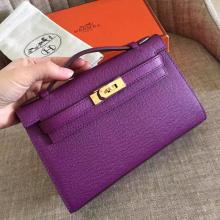 Hot Replica Hermes Cyclamen Epsom Kelly Pochette Handmade Bag