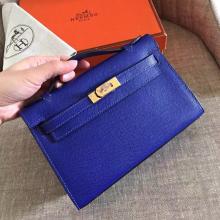 Replica Hermes Electric Blue Epsom Kelly Pochette Handmade Bag