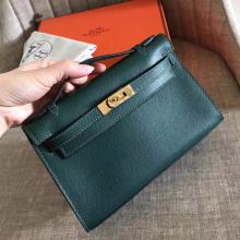 Replica Hermes Malachite Epsom Kelly Pochette Handmade Bag