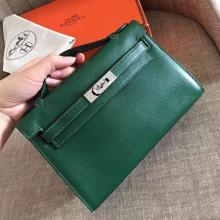 Copy High End Hermes Malachite Swift Kelly Pochette Handmade Bag