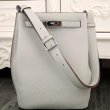 High End Faux Hermes So Kelly 22cm Bag In White Leather