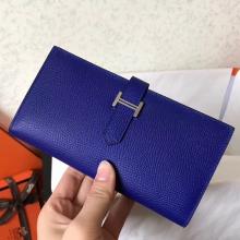 Knockoff Hot Hermes Blue Electric Epsom Bearn Gusset Wallet