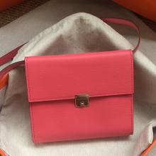 Imitation Hermes Rose Lipstick Clic 16 Wallet With Strap