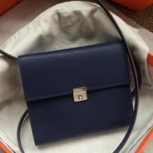 Best Faux Hermes Sapphire Clic 16 Wallet With Strap