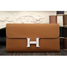 Hermes Constance Wallet In Brown Epsom Leather Replica