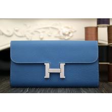 Copy Designer Hermes Constance Wallet In Jean Blue Epsom Leather