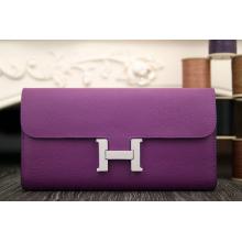 Hermes Constance Wallet In Purple Epsom Leather Replica