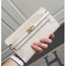 Imitation 1:1 Hermes Kelly Ghillies Wallet In Ivory Swift Leather