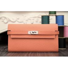 Replica AAA Hermes Kelly Longue Wallet In Crevette Clemence Leather