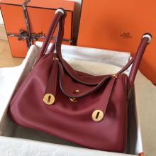 Copy Hermes Bicolor Lindy 30cm Swift Bordeaux Handmade Bag