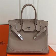 Knockoff Hermes Birkin Ghillies 30cm In Grey Swift Leather