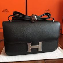 Replica Perfect Hermes Black Epsom Constance Elan 25cm Bag