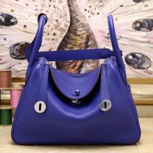 Copy Hermes Blue Electric Clemence Lindy 34cm Bag