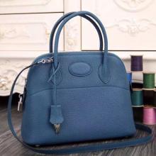 1:1 Replica Hermes Bolide Tote Bag In Blue Leather