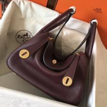 Replica Hermes Bordeaux Lindy 30cm Clemence Handmade Bag