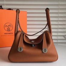 Hermes Brown Clemence Lindy 34cm Bag Replica