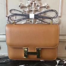 Luxury Replica Hermes Brown Constance MM 24cm Epsom Leather Bag