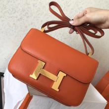 Hermes Epsom Constance 24cm Orange Handmade Bag Replica