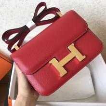 Replica High End Hermes Epsom Constance 24cm Red Handmade Bag