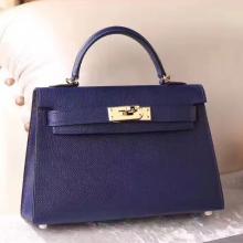 Replica Hermes Sapphire Epsom Kelly Mini II 20cm Handmade Bag