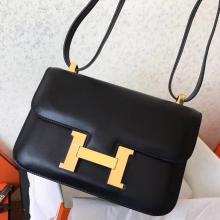 Imitation 1:1 Hermes Swift Constance 24cm Black Handmade Bag