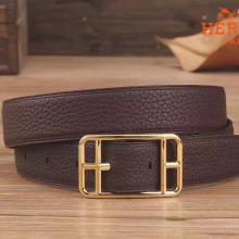 High End Imitation Hermes Chocolate Cape Cod 32 Reversible Belt